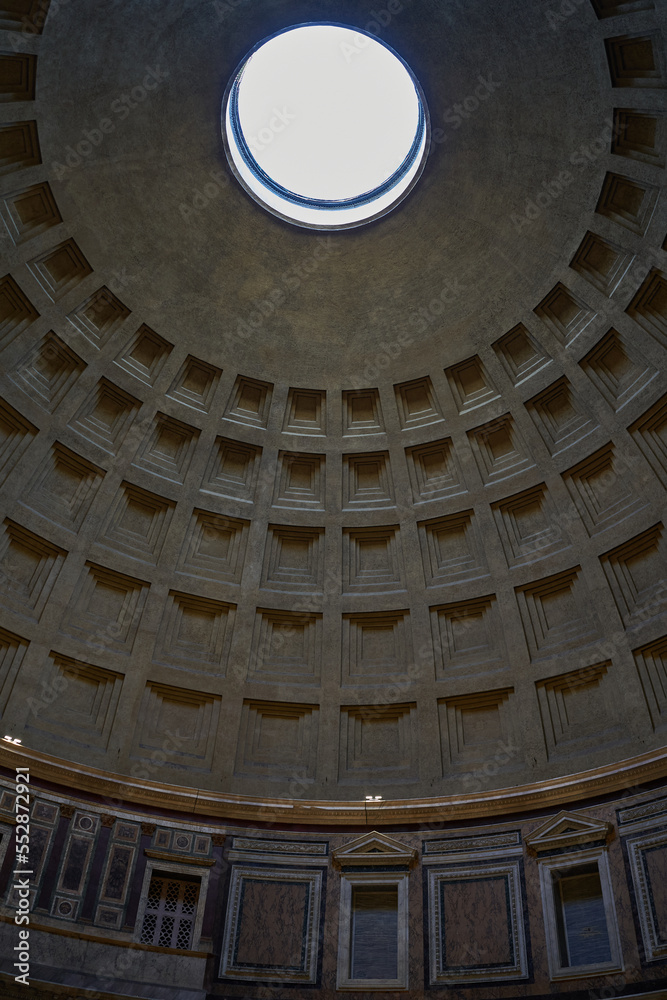 Rome, Italy - September 23, 2022 -  Interior of Pantheon in Rome