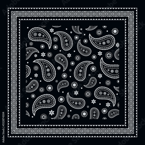 Paisley bandana scarf, tablecloth fabric print, silk shawl, kerchief, neck scarf, hijab