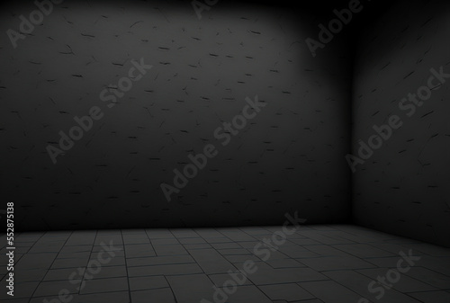 background of basic black concrete with texture. Generative AI © 2rogan
