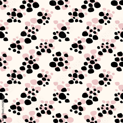 Seamless hand draw polka dots  animal print  fashion style.