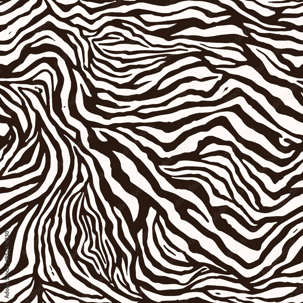 Seamless zebra texture, tiger pattern, animal print. ilustração do