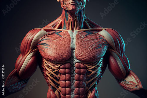 illustration of human muscle  without skin photo