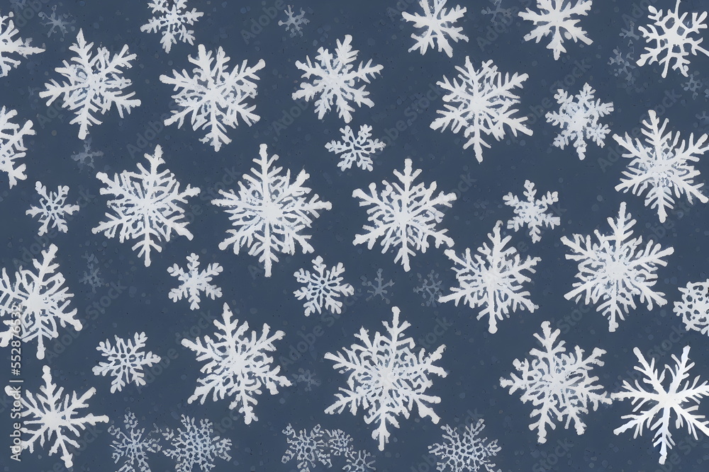 Illustration macro of snowflake in the flat style, generative ai Illustration macro of snowflake in the flat style, generative ai