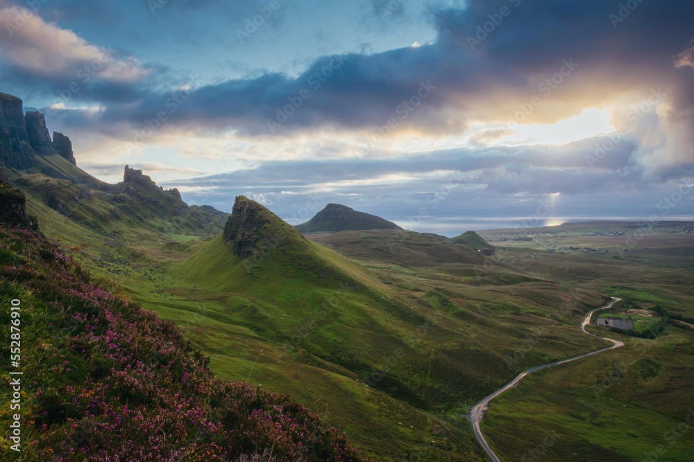 Quiraing in sunrise, Isle of Skye, Scotland Quiraing in sunrise, Isle of Skye, Scotland