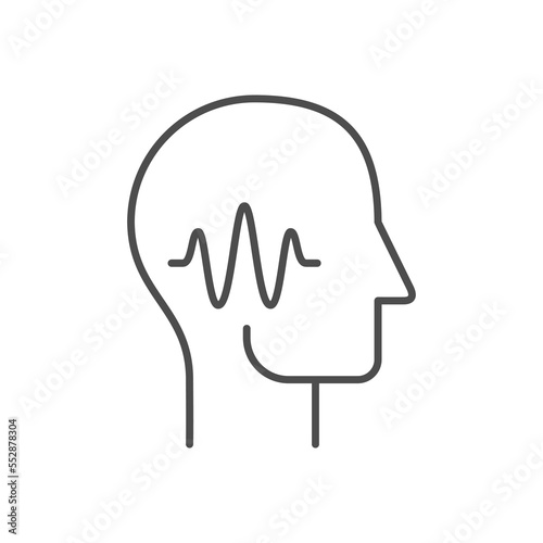 Human hearing line outline icon