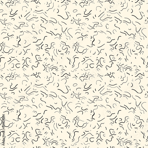 Scribble lines seamless pattern. Scrawl doodle print. Freehand linear texture. Sketch background. Handdrawn outlines