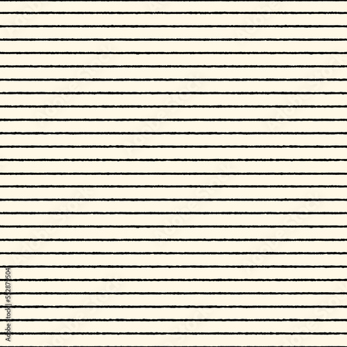 Brush freehand stripes seamless pattern. Thin rough edge ink line geometric print. Repeated horizontal strokes wallpaper