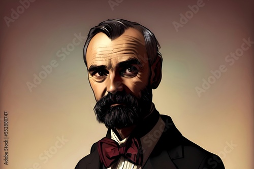 Illustrated portrait of Alfred Nobel  photo