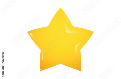 Yellow glossy star   Golden shiny star icon vector illustration