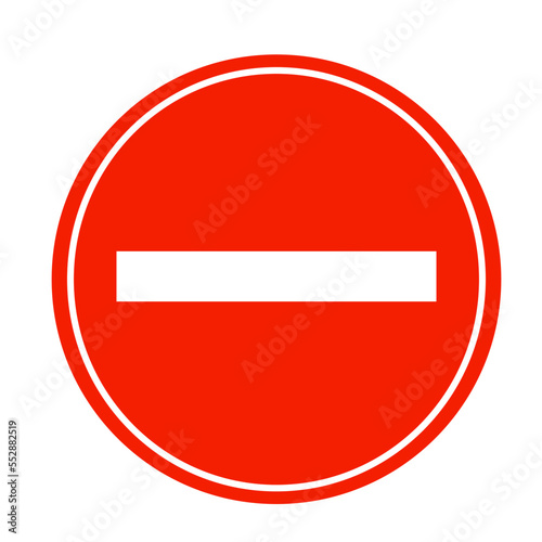 Free Download Red brick warning sign. Vector illustration. No entry, traffic sign isolated - GFXLoad