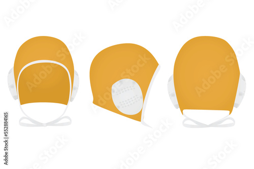 Orange water polo cap. vector