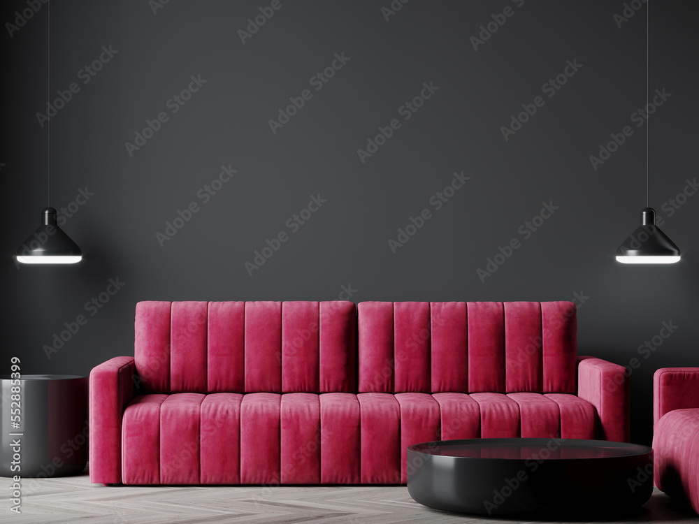 Red And Black Modern Living Room