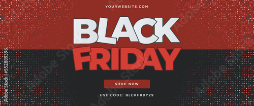 black friday layout design red and black sales day november banner website lettering
