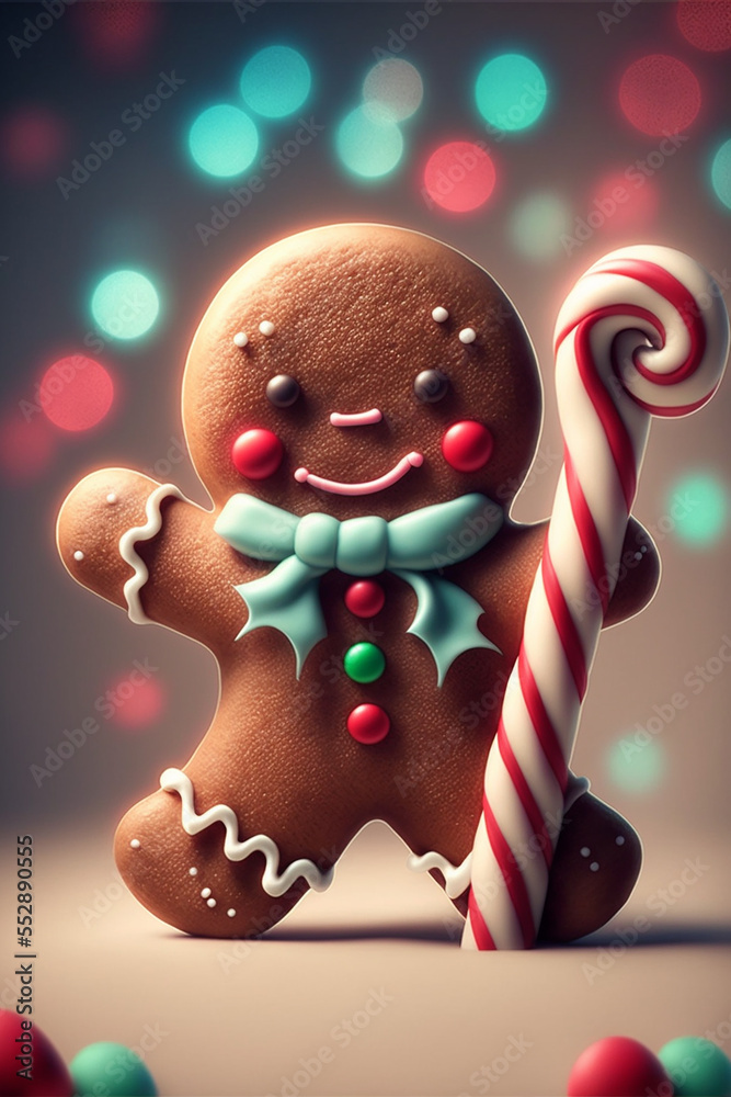 Christmas gingerbread cookies. Generative Ai