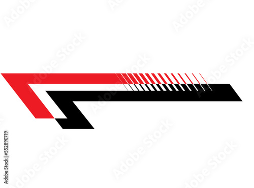 Abstract vector stripe on a white background. Striped design element. Sticker for vehicles, boats, motorcycles, sports cars, trucks, bodies, cabins, toys,
clothes. Modern vector background.