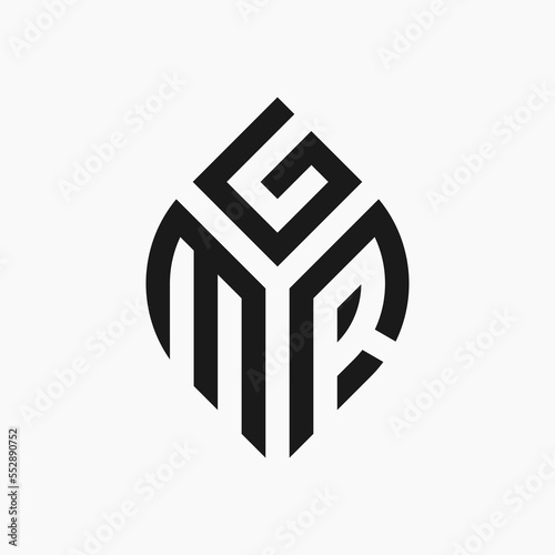 Initial letter MGR Abstract Leaf Logo Design Symbol
