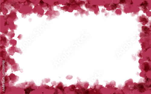 Magenta texture lines on a white background. Frame. Hand painted watercolor texture vector illustration.