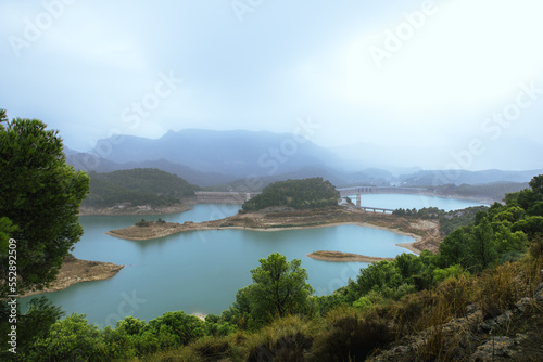 dam in the mountains in a storm (Ardales, Malaga, Spain)