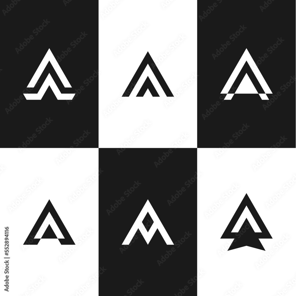 Initial letter A Triangle Logo Design Inspiration. With a Set of Business Company Initial letter A Triangle Logo Design Inspiration. With a Set of Business Company