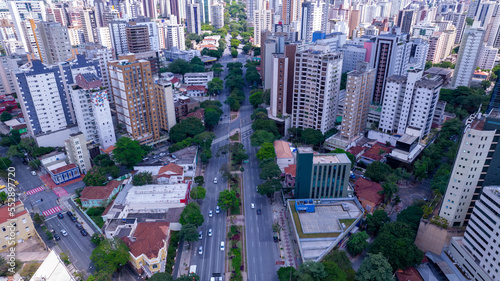 Aerial view of the central region of Belo Horizonte  Minas Gerais  Brazil. Commercial buildings on Avenida Afonso Pena
