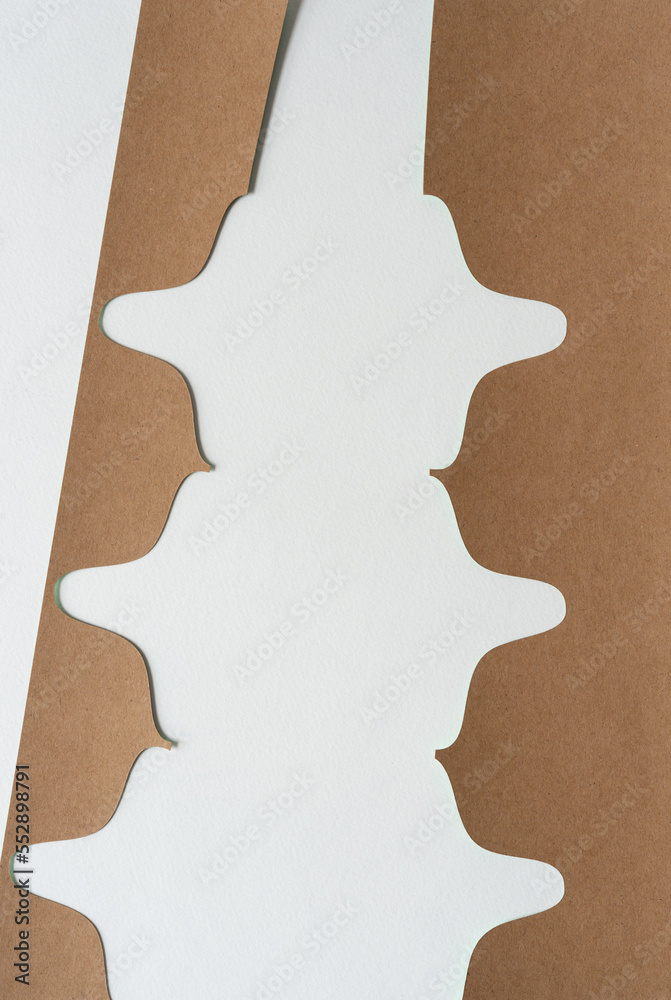 background with abstract brown paper shapes