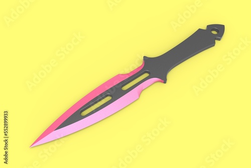 3D illustration of throwing knife isolated