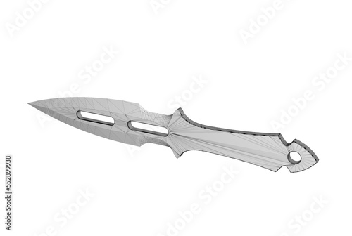 3D illustration of throwing knife isolated