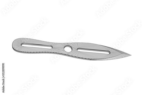 3D illustration of throwing knife isolated