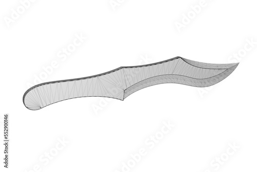 3D illustration of throwing knife isolated