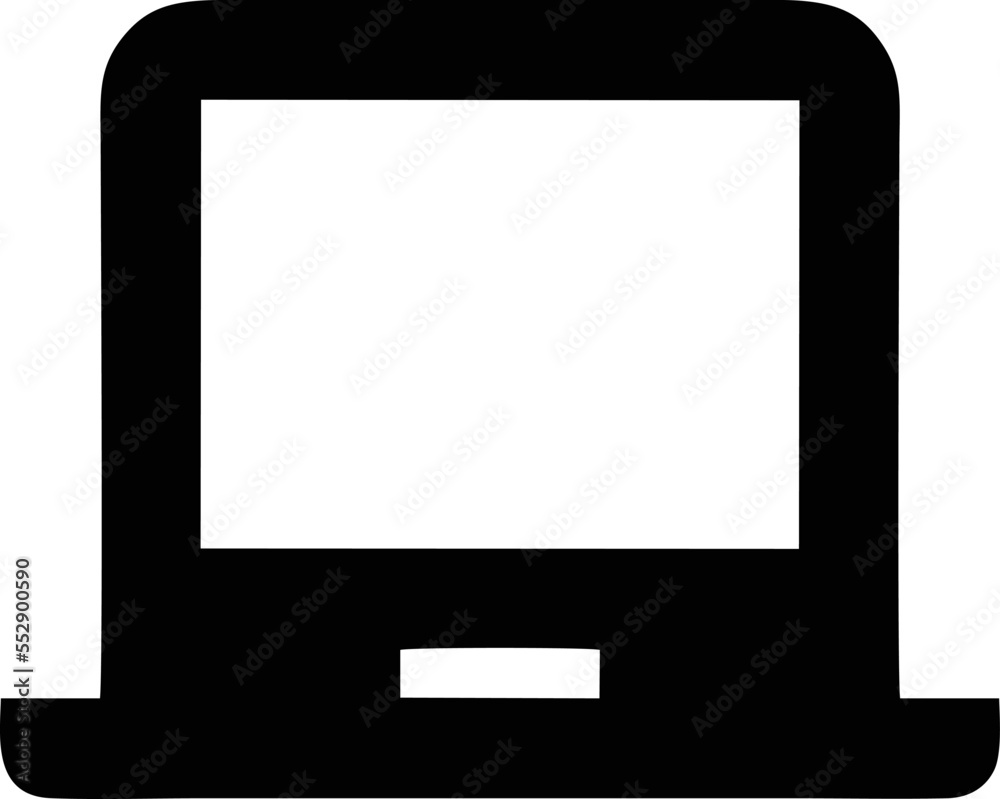 Computer icon symbol in a white background, black laptop icon symbol on the white background Computer icon symbol in a white background, black laptop icon symbol on the white background
