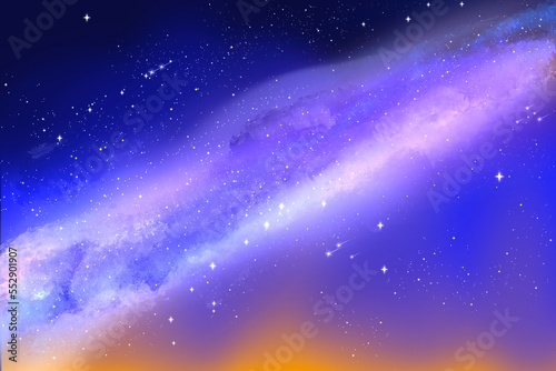 Fototapeta Naklejka Na Ścianę i Meble -  Abstract Milky way galaxy with stars in deep space wallpaper. Universe illustration.