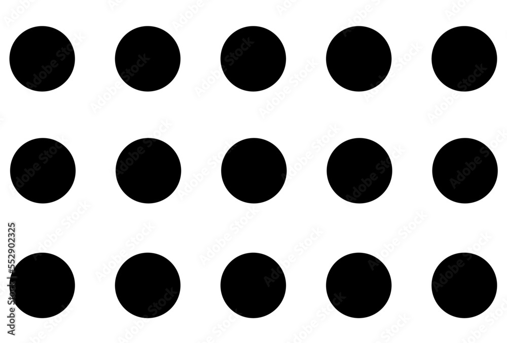 Black dot pattern on white background. Straight dot pattern for