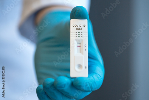 Negative test result by using rapid test device for COVID-19.