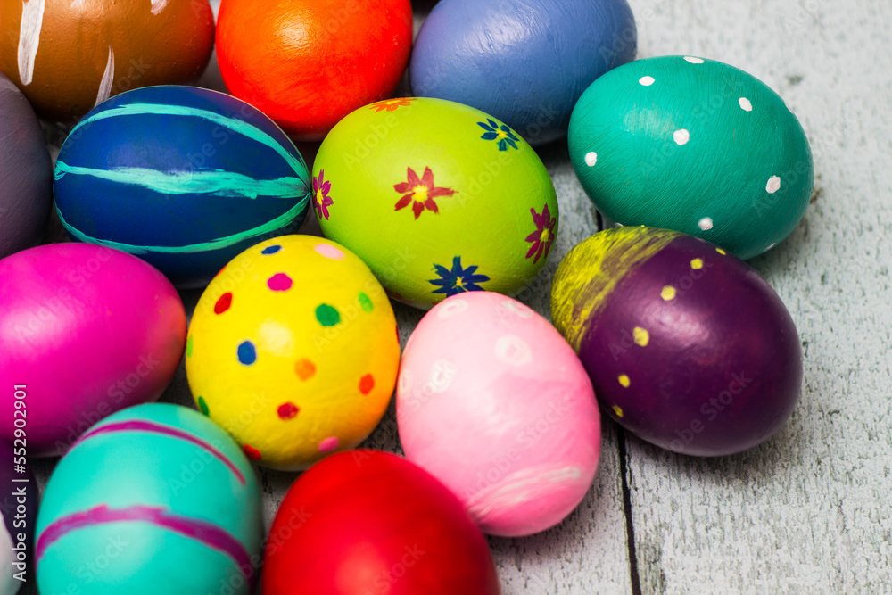 Colorful collection of patterned easter eggs Colorful collection of patterned easter eggs