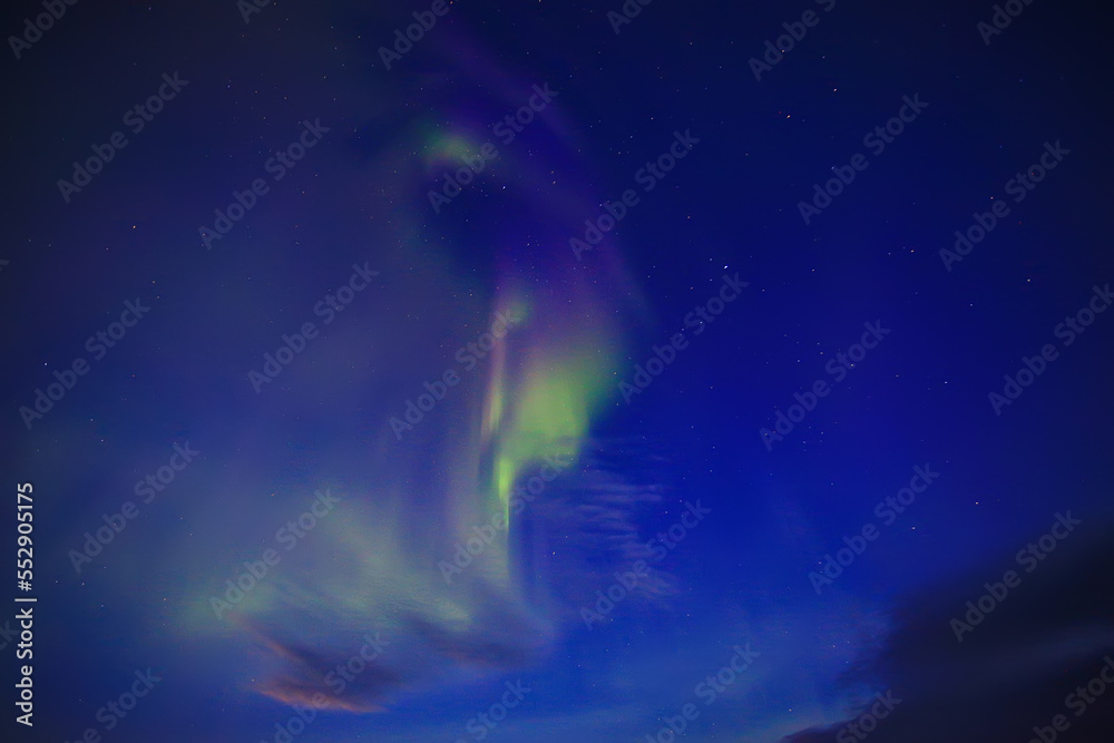 Aurora borealis in the sky astronomy night stars north shining