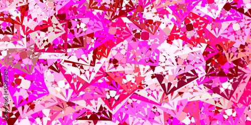 Light Pink vector texture with random triangles.