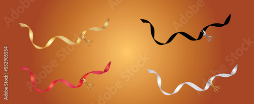 Scissors cut Ribbons vector