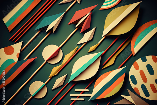 Wallpaper Mural Arrows on a digital texture. Generative AI Torontodigital.ca