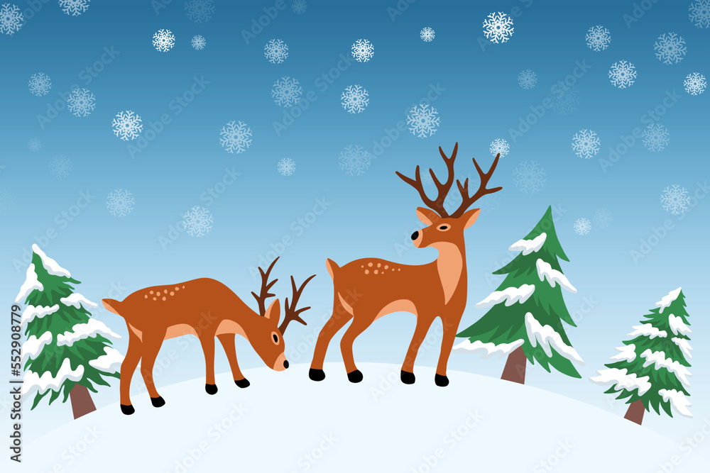 Christmas deer Background Illustration Christmas deer Background Illustration