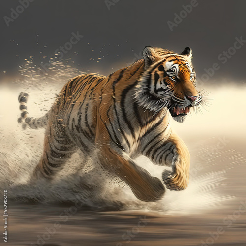 Tiger Running Animal Action Shot   Midjourney Ai Generation