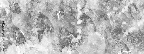Gray, white watercolor textured on white paper background. Gray watercolor painting textured design on white background. Silver ink and watercolor textures.