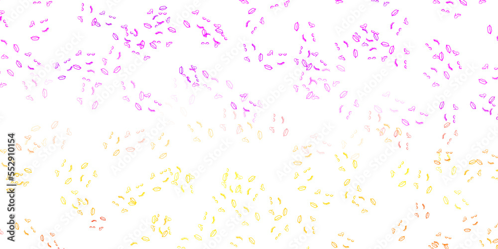 Light Pink, Yellow vector pattern with feminism elements.