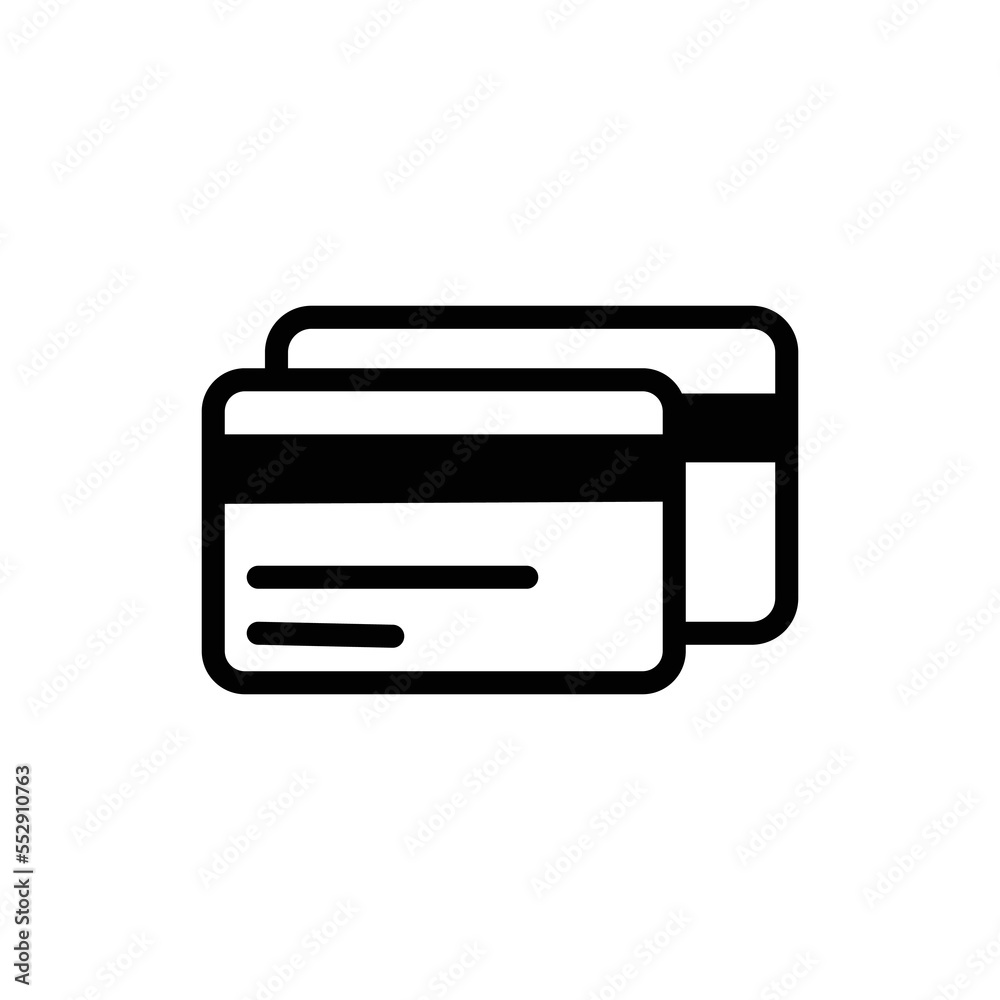 Credit card icon, Two cards on top of each other Credit card icon, Two cards on top of each other