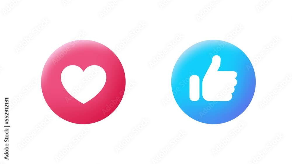 4k social media animated love and like icon 