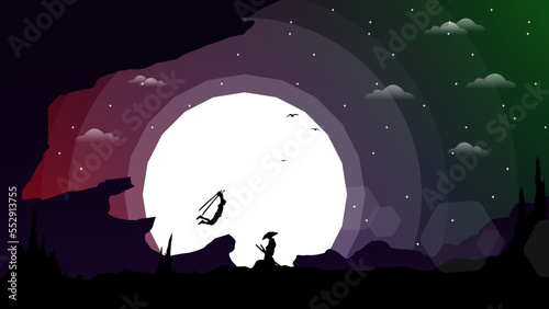 swordsman duel. two swordsmen fighting. samurai anime wallpaper. samurai battle background with anime style. samurai fight at night. duel.