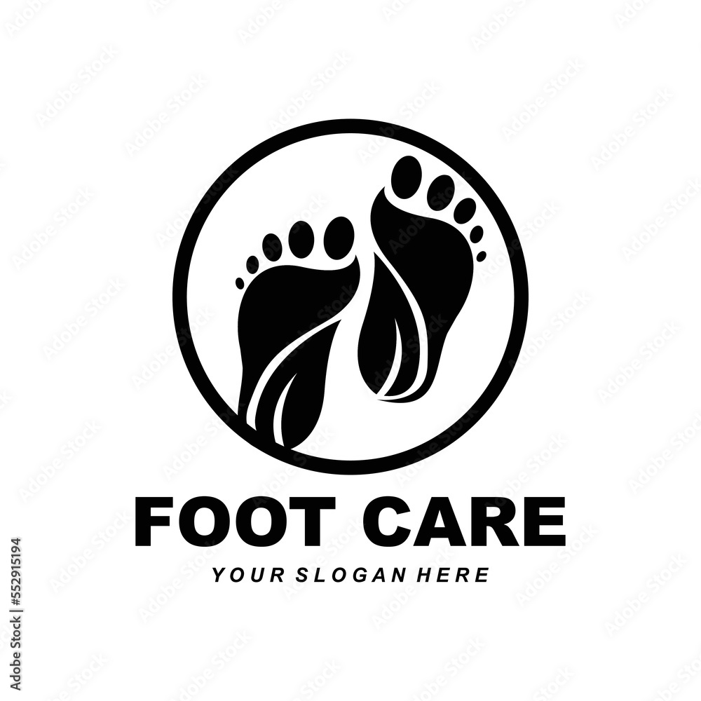 Foot Care Logo Design Health Illustration Woman Pedicure Salon Vector Foot Care Logo Design Health Illustration Woman Pedicure Salon Vector