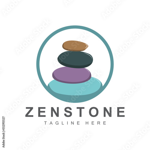 Balance Stone Logo Design, Vector Therapy Stone, Massage Stone, Hot Stone And Zenstone, Product Brand Illustration