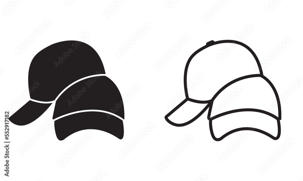illustration of a cap. Cap flat and line art icon design. illustration of a cap. Cap flat and line art icon design.