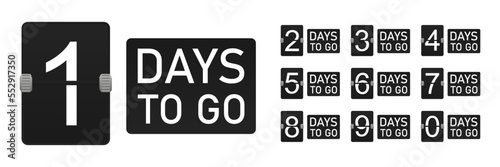 Days to go. Count down the remaining days.