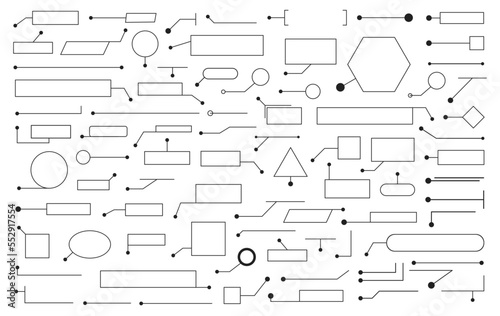 Set of Сallouts titles. Callout bar labels, window templates with information.